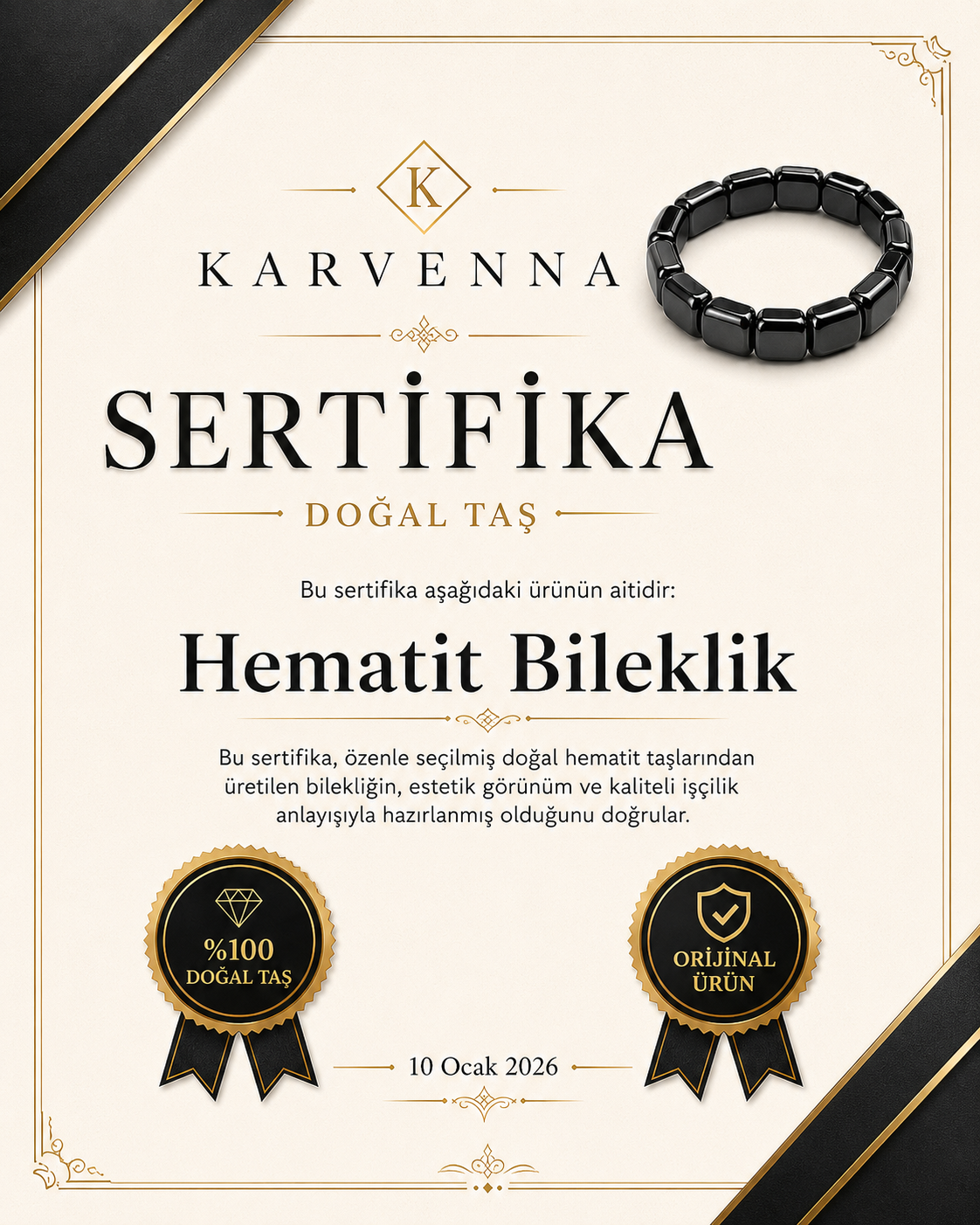 Hematit Güç Bilekliği